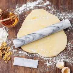 French Marble Rolling Pin W/Cradle