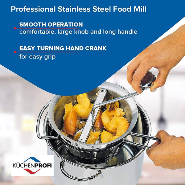 Kuchenprofi Food Mill - Stainless Steel – The Seasoned Gourmet