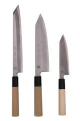 Kikuichi White Carbon Kiritsuke Three Knife Set