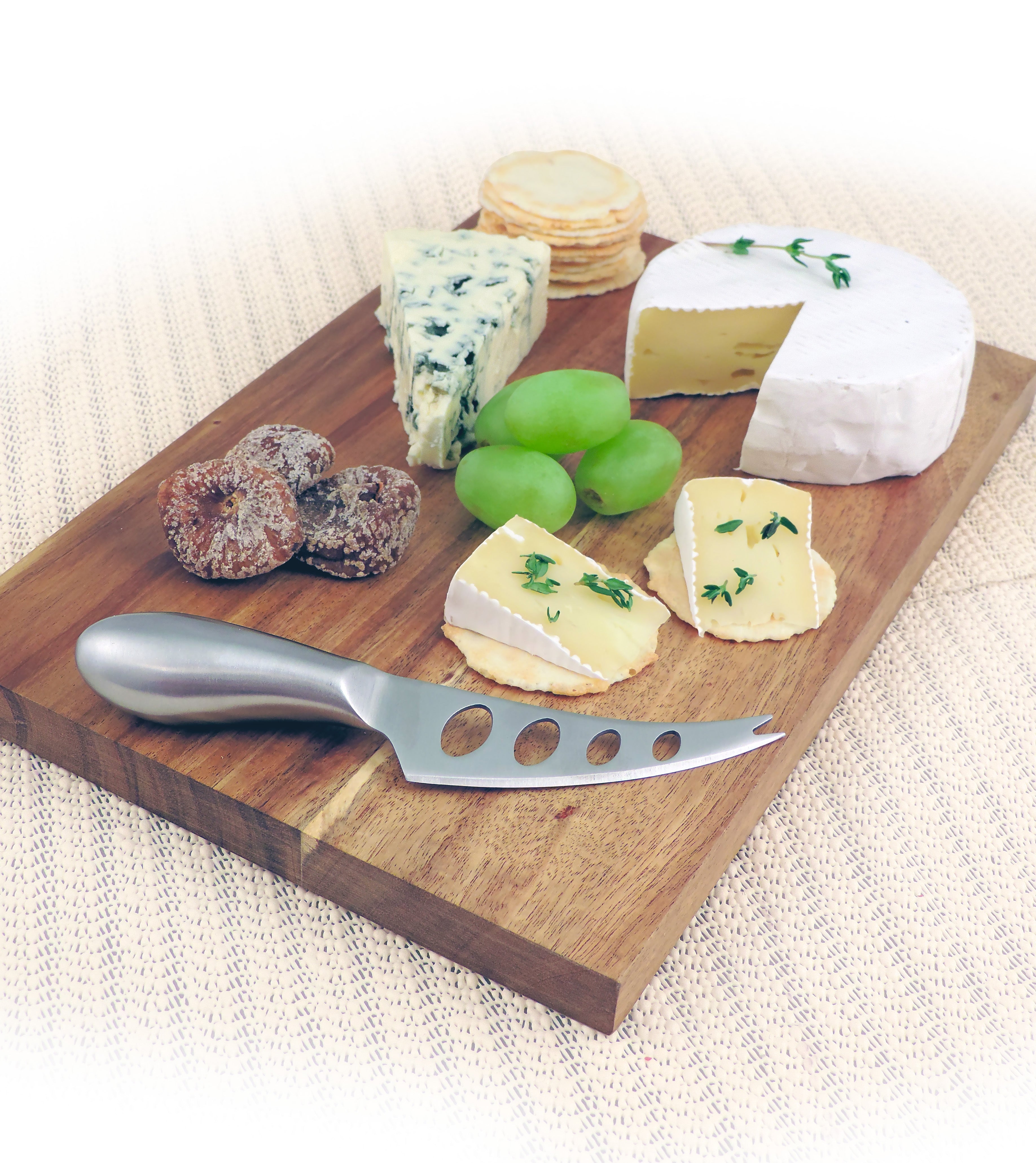 Cheese Serving Board Set | Mini Acacia Wood with Stainless Steel Knife ...