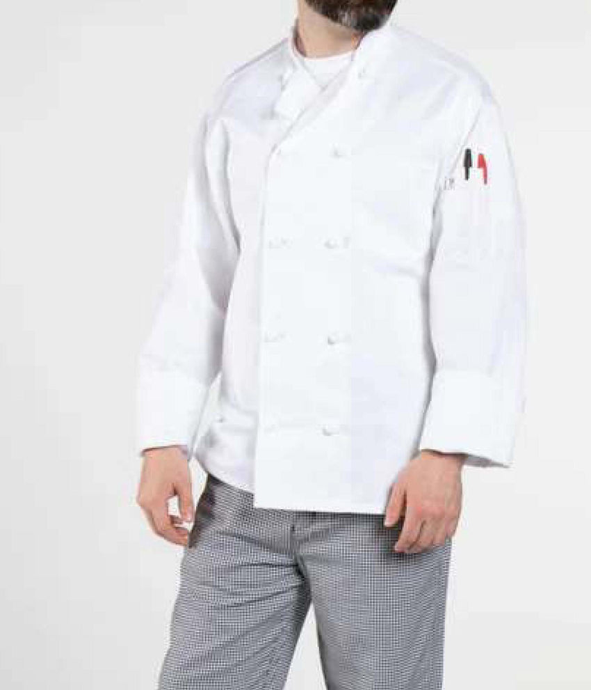 Chef Coat 10 Knot White (Sm)