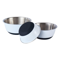 Mixing Bowl Set - White w/Silicone Bottom (3 pc)