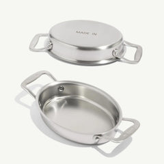Made In Oval Gratin Dish - Stainless Steel (2 dishes)
