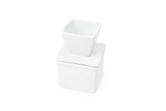 Butter Keeper White Porcelain Square