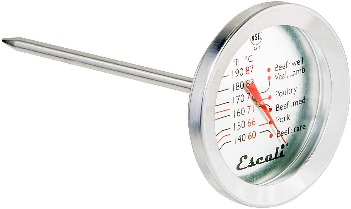 Dropship Escali AH1 Stainless Steel Oven Safe Meat Thermometer; Extra Large  2.5-inches Dial; Temperature Labeled For Beef; Poultry; Pork; And Veal  Silver NSF Certified to Sell Online at a Lower Price