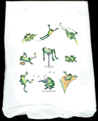 Flour Sack Towel: Party Frogs