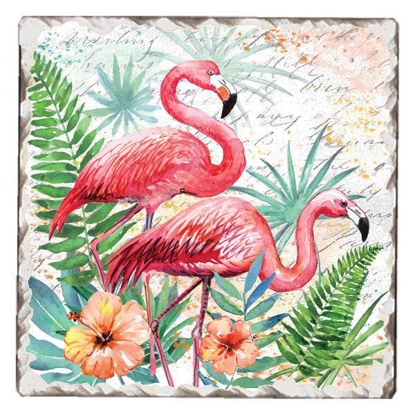 Absorbent Stone Coaster - Pink Pair