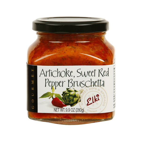 Elki Artichoke Sweet Red Pepper Bruschetta