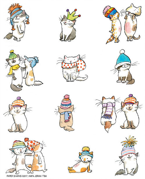 Flour Sack Towel Cats With Hats