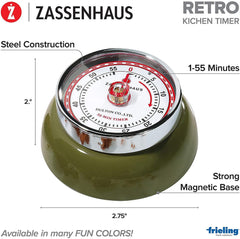 Zassenhaus Retro Kitchen Timer - Olive