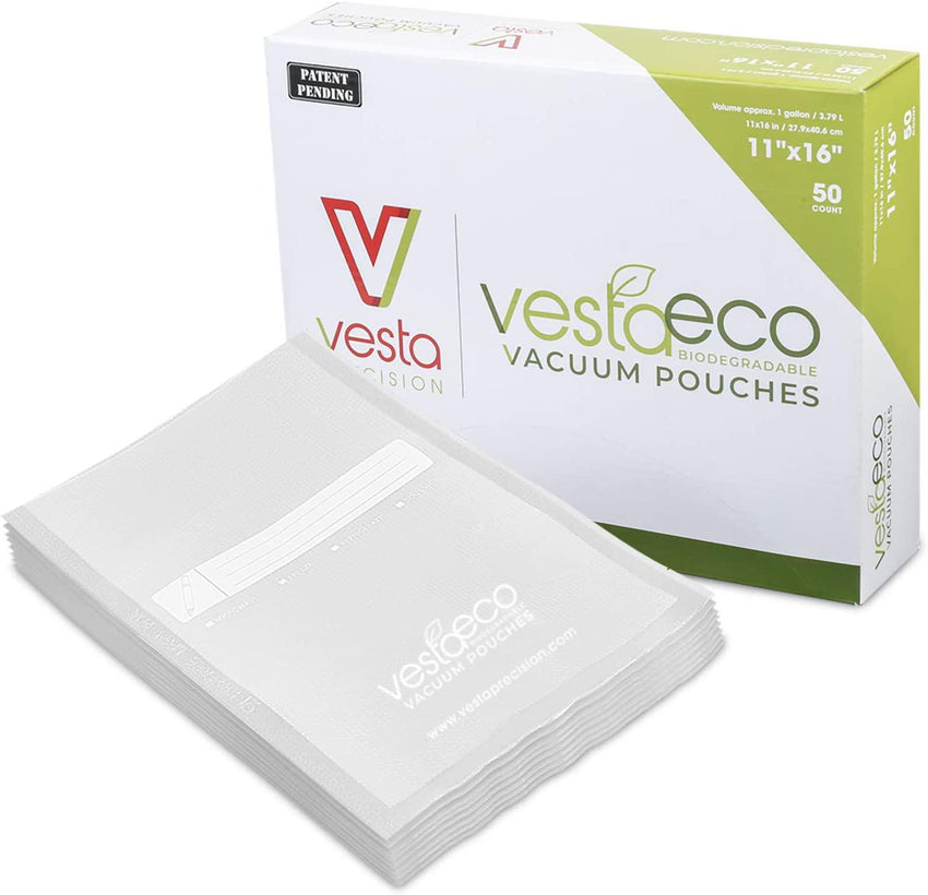 Vesta Eco Sous Vide 3 mil Pouches - 11" x 16" (50 count)