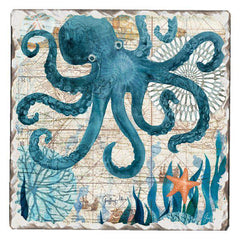 Absorbent Stone Coaster - Nautical Octopus