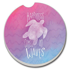 Car Coaster - Happiness Comes in Waves (Packaged)