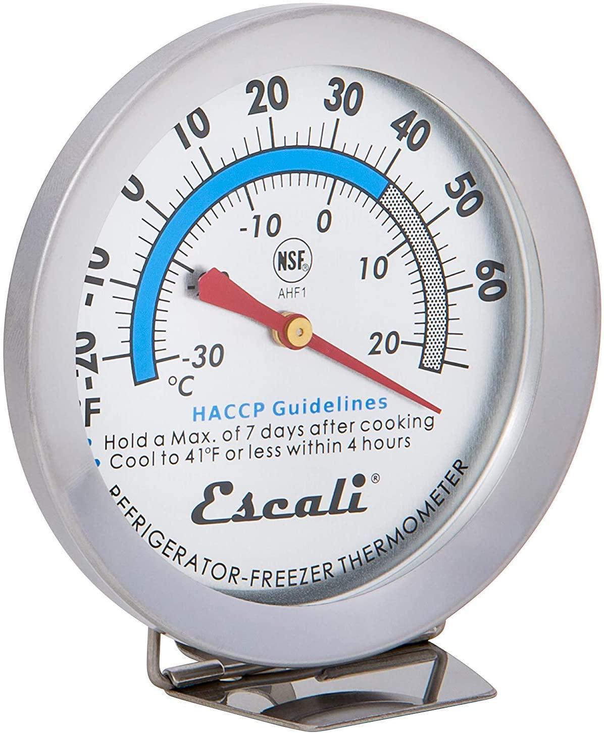 Refrigerator Freezer Thermometer Fridge DIAL Type Stainless Steel Hang Stand