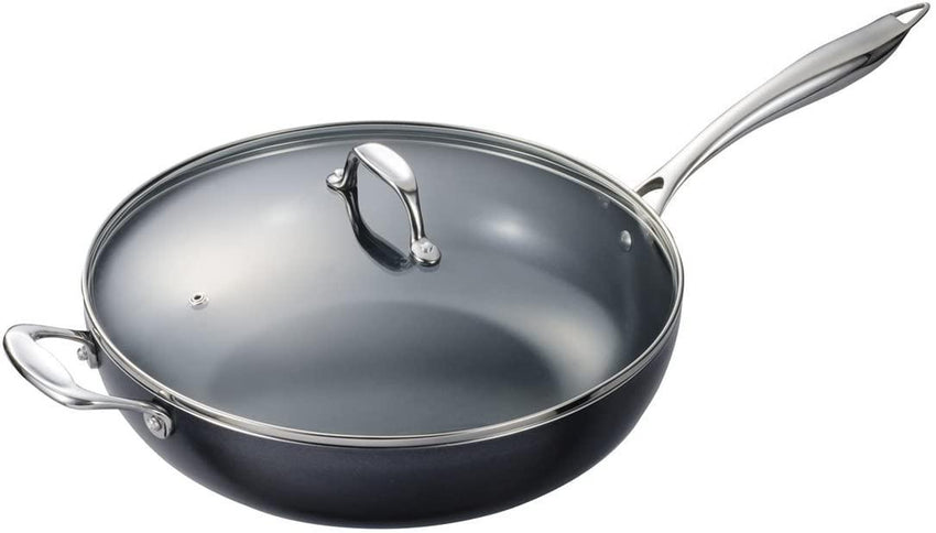Kyocera 12.5" Nonstick Wok With Tempered Glass Lid