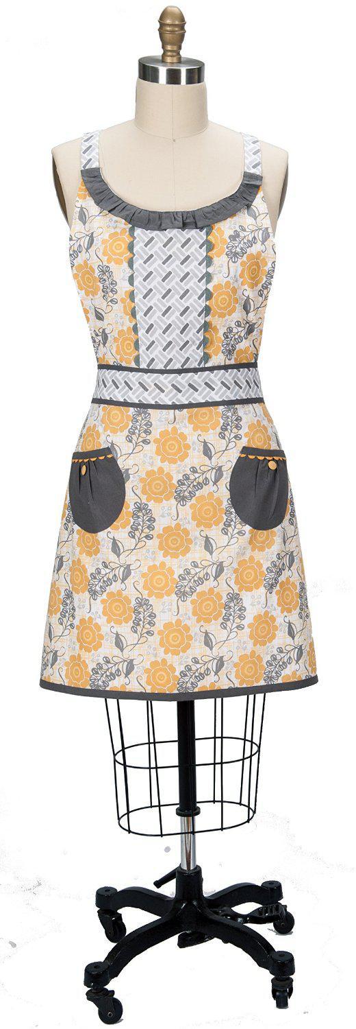 Apron Girlie Yellow Roses