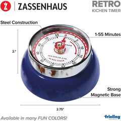 Zassenhaus Retro Kitchen Timer - Navy Blue