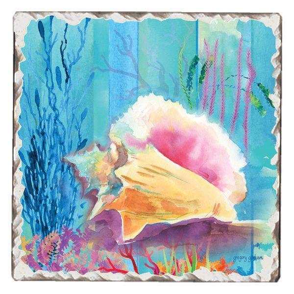 Absorbent Stone Coaster - Conch Dream