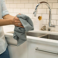 Dish Towel Ripple - London Gray
