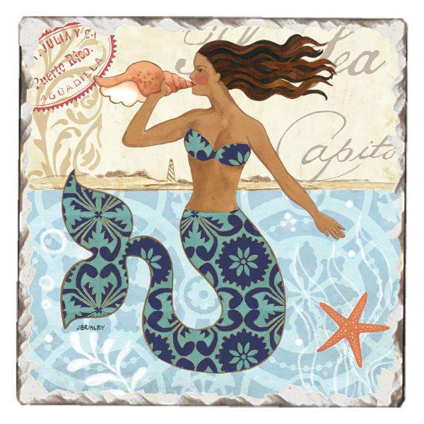 Absorbent Stone Coaster - Mermaid Call