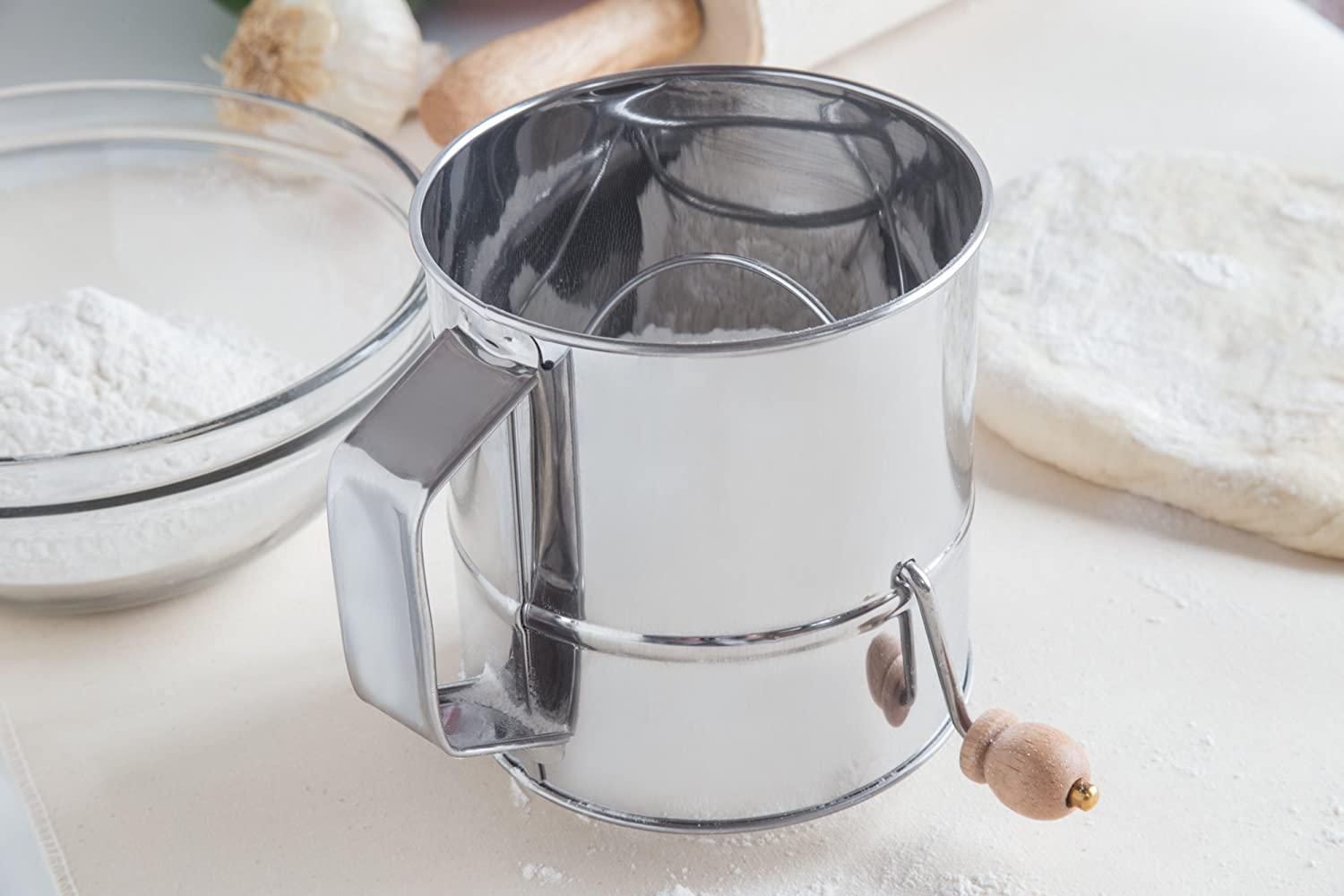 Flour Sifter 3 Cup Crank – The Seasoned Gourmet
