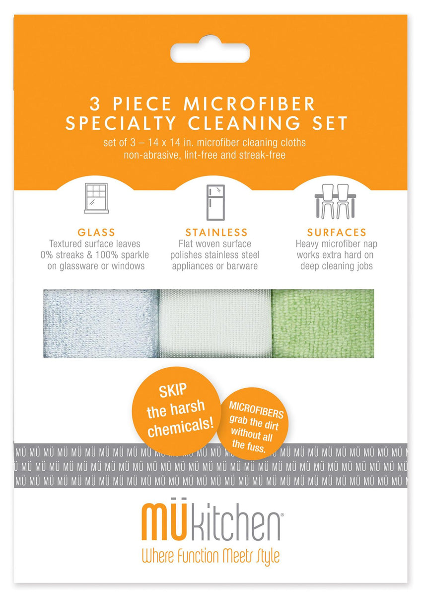 MuKitchen Microfiber Specialty Cleaning Set (3 piece)