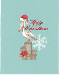 Waffle Towel: Holiday Pelican
