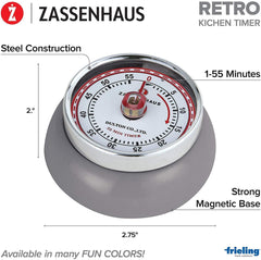 Zassenhaus Retro Kitchen Timer - Cool Gray