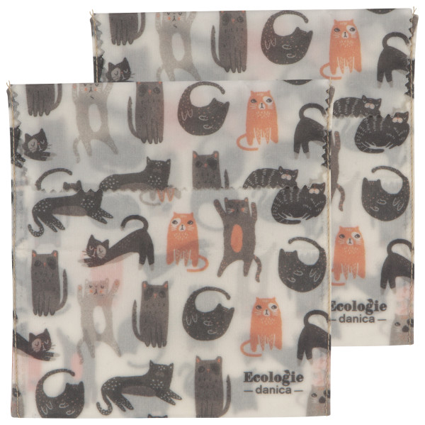 Beeswax Cats Sandwich Bags / 2 pc / Ecologie
